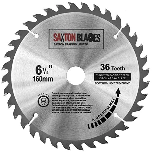 Saxton Lame de scie circulaire TCT 160 mm x 20 mm x 36 dents pour TS55 Festool B