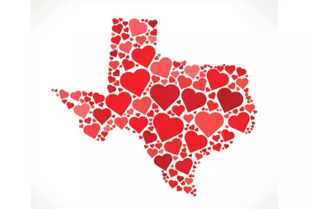 Texas State Red Hearts Icon Love Design Pattern Giant Poster Mural 36x54