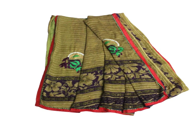 Lot De Saris Indiens Vintage En Georgette Bleue - Tissu Imprimé Pour Artisanat, Rideaux, Couture