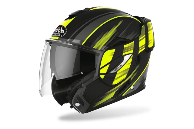 Re19Ik31Xs - Casco Modulare, Airoh Rev 19 Ikon Yellow Matt,Helmet Taglia Xs