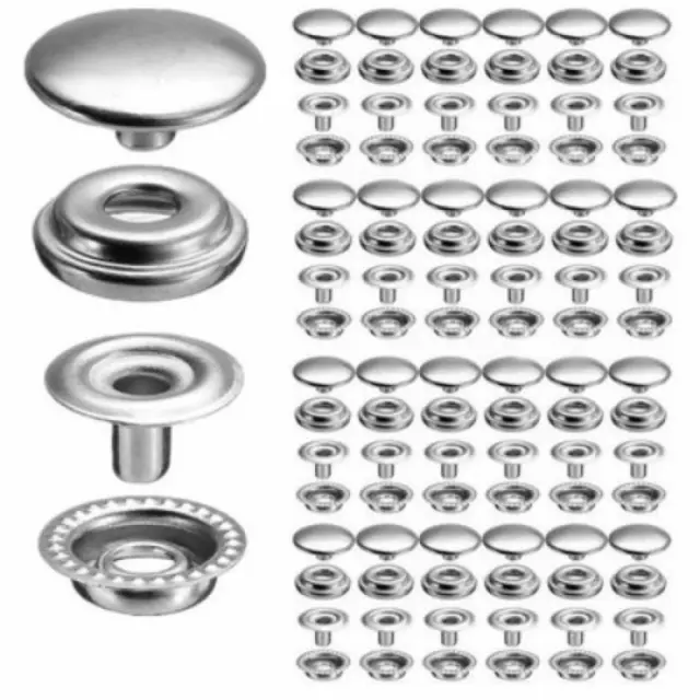 25Set/Pack 10/12,5/15/17/20 mm Metall Druckknopf Willow Nagelschnalle Kleidung H