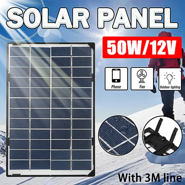 Kit de Panneaux Solaires Portatifs de 50W Chargeur de Batterie Goutte 12V