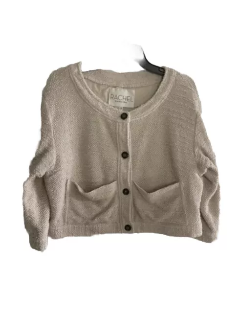 Rachel By Rachel Roy Cotton Boucle Textured Crop Jacket Size XL