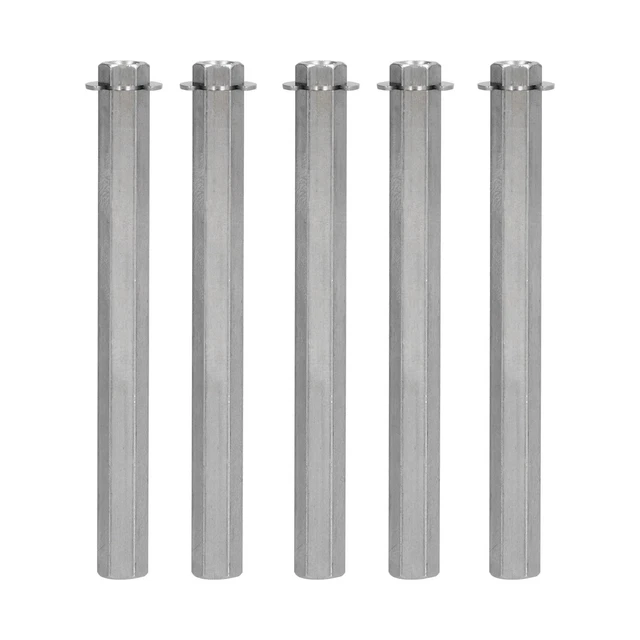 (0640)5Pcs Long Rod Nut Hex Coupling Female Threaded Straight Bar Stainless