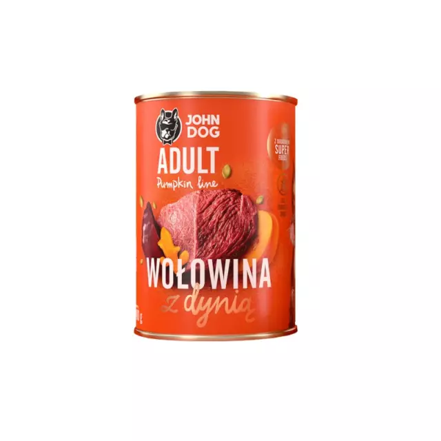 JOHN DOG ALIMENTO HÚMEDO PARA PERROS DE CARNE Y CALABAZA 400g