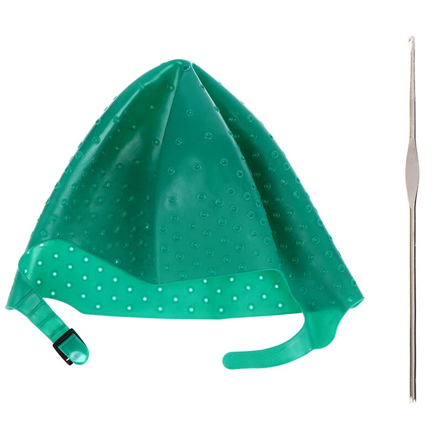 Silicone Reusable Hair Coloring Highlighting Dye Cap Styling Tools With Needl Pe