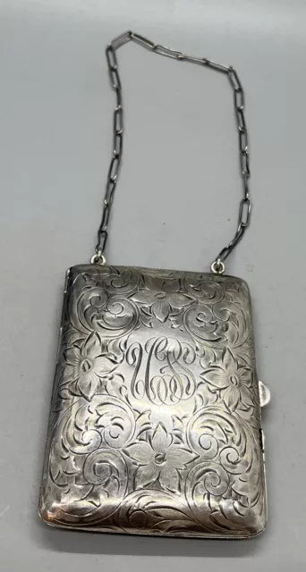 Vintage Schmitz Sterling Silver Ladies Multi Compact Coin Holder Cigarette Case