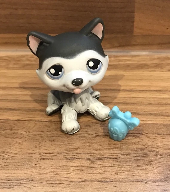 RARE LITTLEST PET Shop LPS Husky Puppy Dogs With Accessories