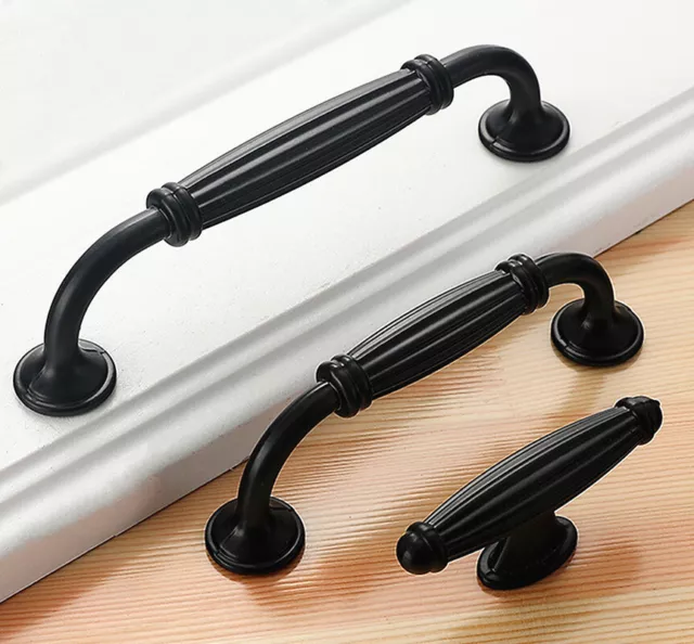 10pcs Kitchen Drawer handles door Knobs Cupboard Cabinet Pulls Black