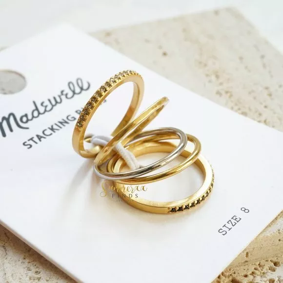 Madewell Filament Stacking Rings Size 8