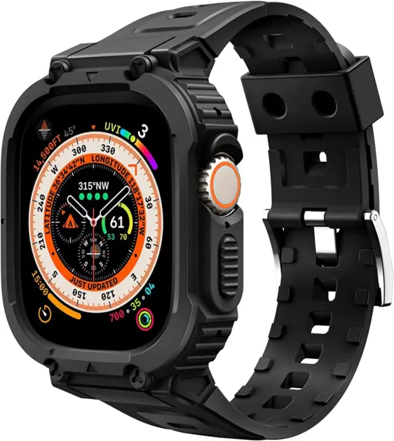Rugged Apple Watch Ultra 49Mm Band Bumper Case Men Strap Protective Cover Iwatch