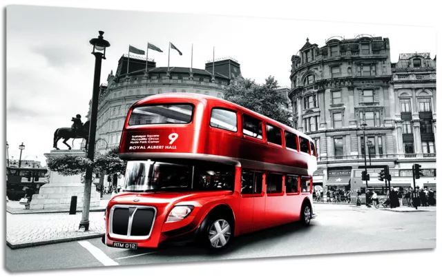 Quadro Moderno Arredamento Città Londra Red Bus n.9 Arredo Casa Stampa su Tela