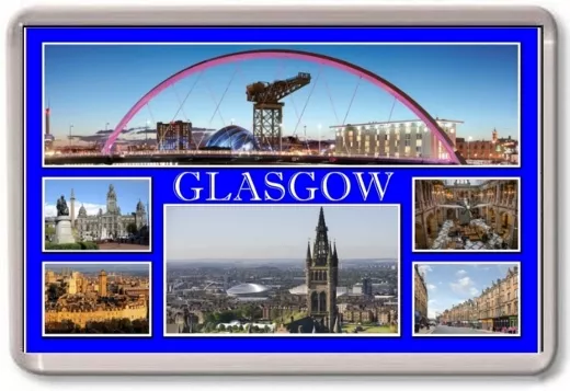 FRIDGE MAGNET - GLASGOW - Large - Scotland TOURIST