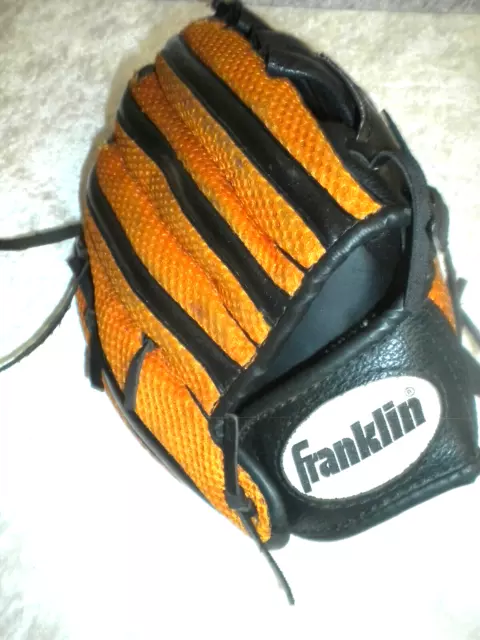 FRANKLIN  KINDERBASEBALL HANDSCHUH GLOVE  9 1/2 " schwarz/ orange