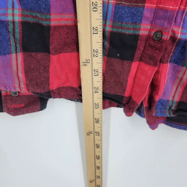 Roxy Flannel Shirt Womens Medium Red Plaid Long Sleeve Button Up Pockets 3