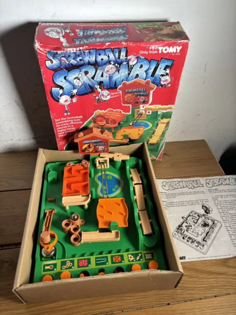 Vintage 80s Original Screwball Scramble Game by Tomy Missing Hoop