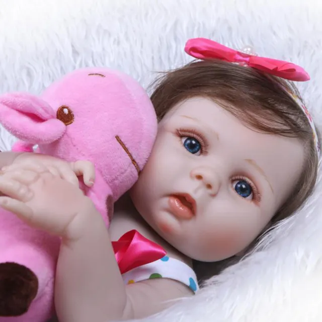 22" Real Life Reborn Baby Dolls Full Vinyl Silicone Newborn Doll Handmade Gift