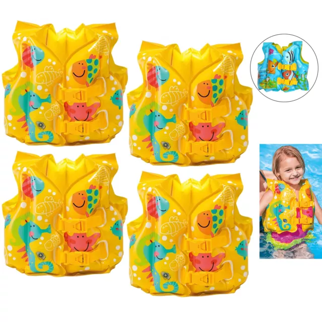 4 PC Enfants Natation Gilet Flotteur Entraînement Gonflable Vie Veste Floaties