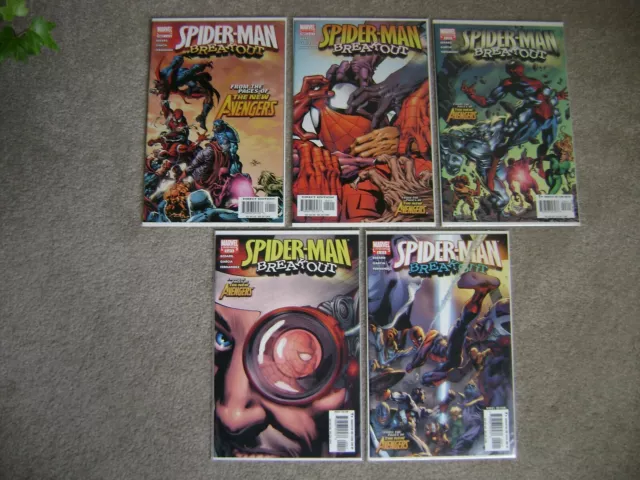 Spider-Man Breakout #1 2 3 4 5 Complete Series Set 1-5 Marvel Comics 2005 Comic