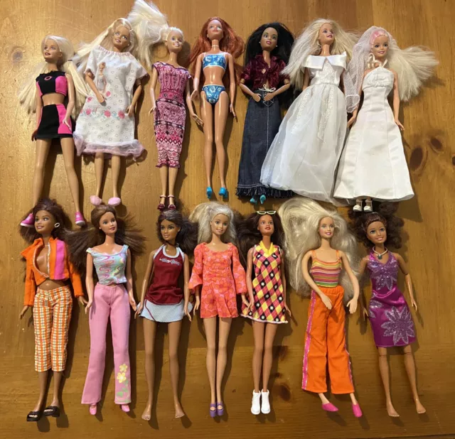 Modern Barbie Dolls Lot Bride Wedding Fashion Cheerleader Bikini Etc 14 Total