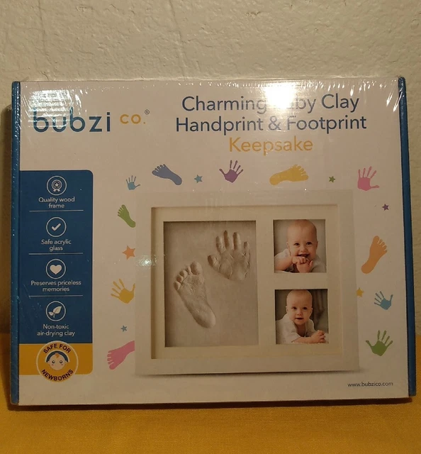 Bubzi Co Clay Handprint Footprint Photo Frame Kit Baby Newborn Keepsake Sealed