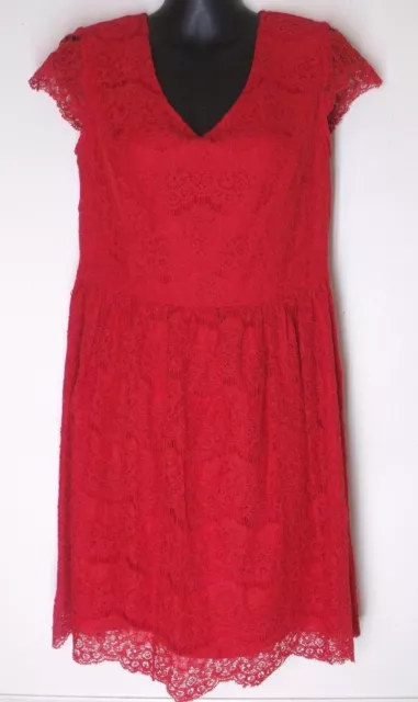 KENSIE Juniors SMALL Red Lace Cap Sleeve Dress
