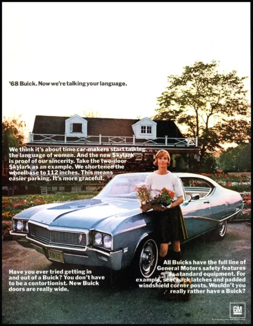 1967 GM Buick automobile woman model home flowers vintage photo print Ad  (ADL7)