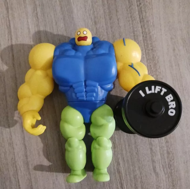 2020 Roblox Mega Noob Buff Figure Meme Toy Lifting Weights 5.5