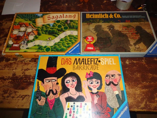 Spiele Paket von Ravensburger Sagaland, Heimlich & Co, Malefiz gr. Ausgabe