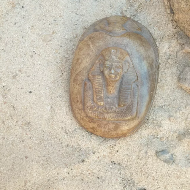 Rare Antique Ancient Egyptian Scarab Good Luck Wealth God Snake protection2480BC