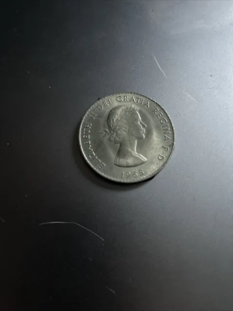 1965 Great Britain QUEEN ELIZABETH II Winston Churchill 5 Shillings Coin