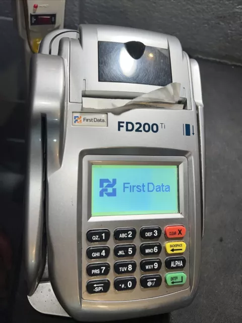 First Data FD200ti Touchscreen Credit Card Terminal (POWER SUPPLY NOT INCLUDED)