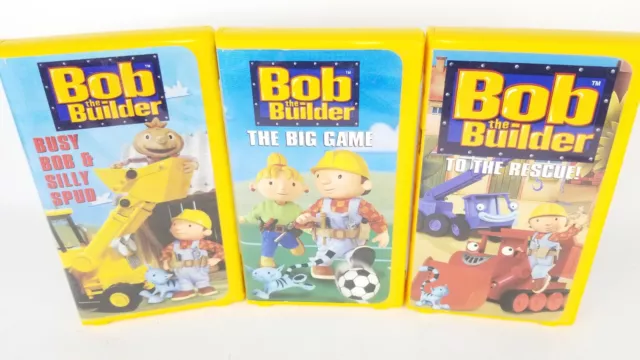 LOT 3 CASSETTES VHS Bob The Builder To the Rescue, The Big Game, Busy ...