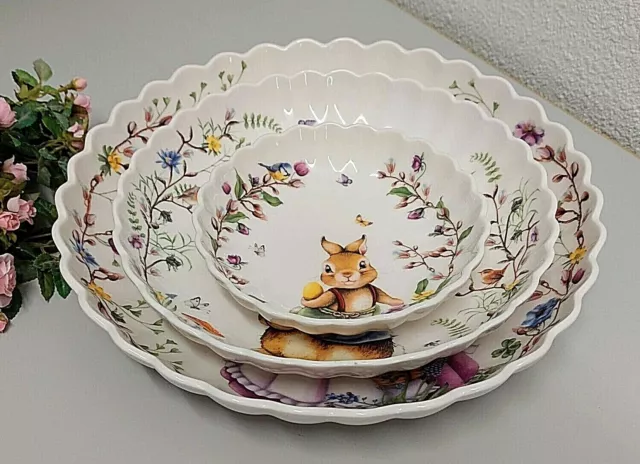 Villeroy & Boch Ostern Spring Fantasy 3 piezas Juego de bufandas cuenco NUEVO V&B más allá