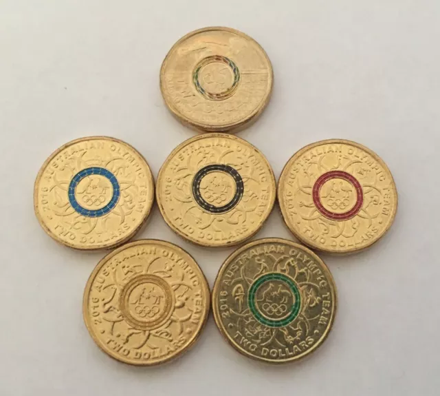 2016 Olympic + Paralympic $2 Coin Set- All 6 Coins!