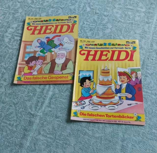 2 Heidi Comic Heft Nr. 38 / 59 aus den 70er Jahren. Bastei Verlag Zustand gebr.