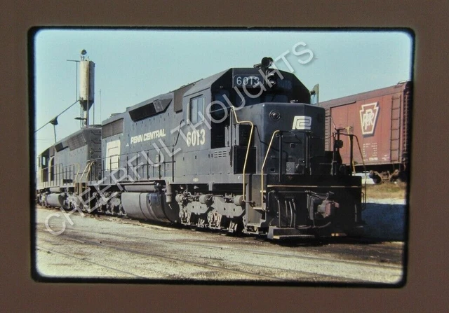Original '69 Ektachrome Slide PC Penn Central 6013 SD35 Engine House     34X47
