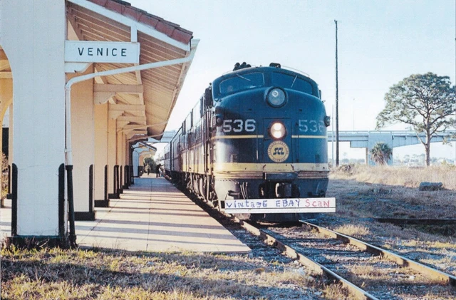 Seaboard Coast Line Railroad Color Image Venice Florida Train Station