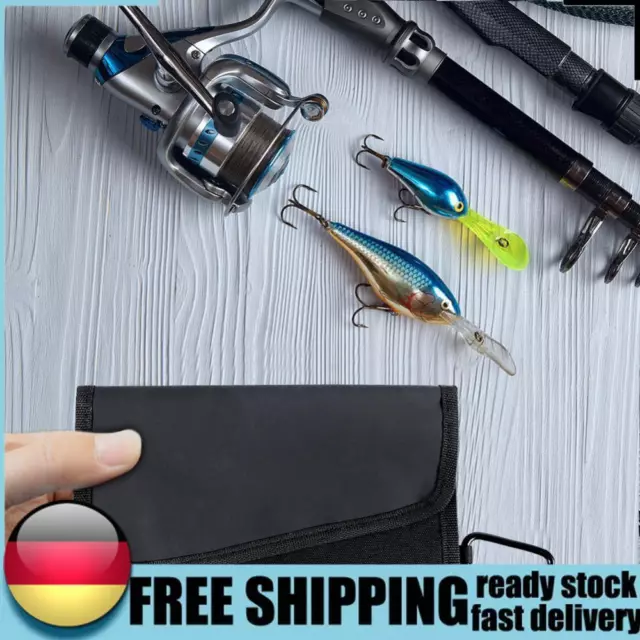 Fishing Tackle Binder w/ Carabiner Waterproof 6-Pocket Wallet for Soft Lure Bait