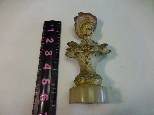 Antique Bust Cast Metal? With Marble Base Statue/Sculpture- Very Old