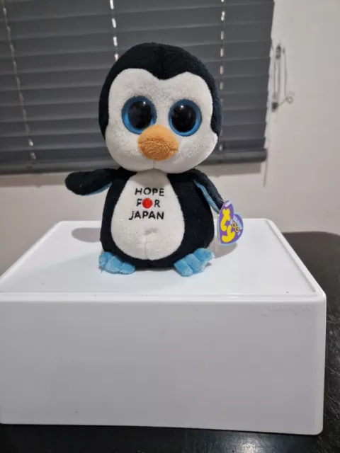 Rare Ty Beanie Boos Boo 2011 - Hope for Japan the Penguin Plush Soft Toy 6"