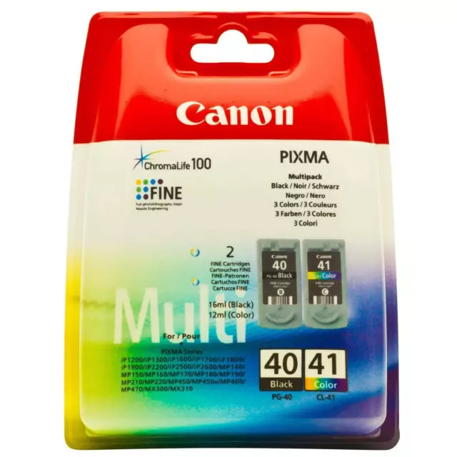 PG-40+CL-41 KIT  Cartucce Originali Canon Nero + Colore IP2200 IP2600 MP140 MP15
