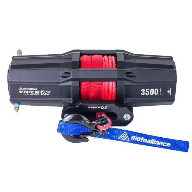 Viper V2 ATV/UTV Winch Kit 3500lb - 40 ft Winch Assembly Red Synthetic Rope