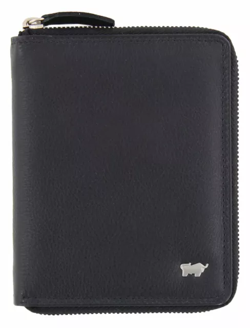 Braun Büffel GOLF Edition High 8 Card Zip Wallet Geldbörse Black Schwarz