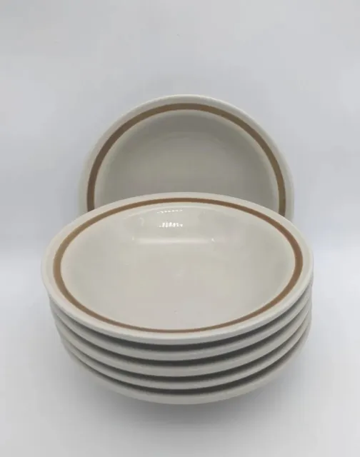 1970s Japanese Stoneware Mountain Wood Collection Vanilla Spice" 6x Cereal Bowls