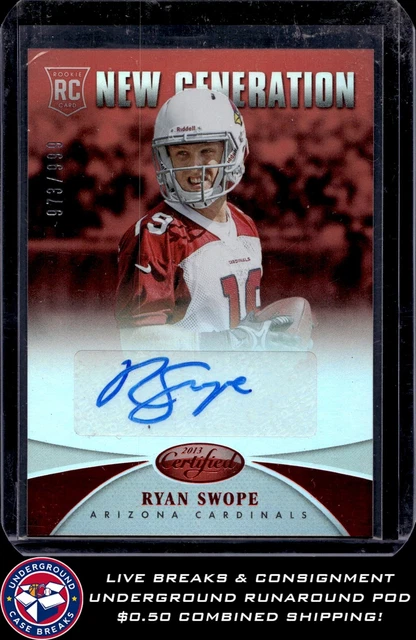 2013  Panini Certified Ryan Swope Mirror Red Auto /999 Arizona Cardinals 280