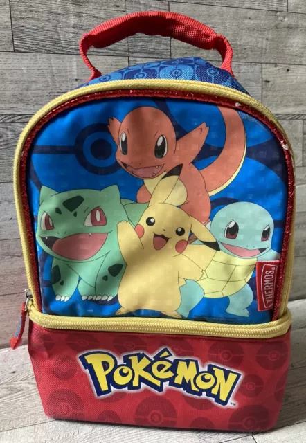 POKEMON Kids Thermos Lunch Bag Zip Pikachu Charmander