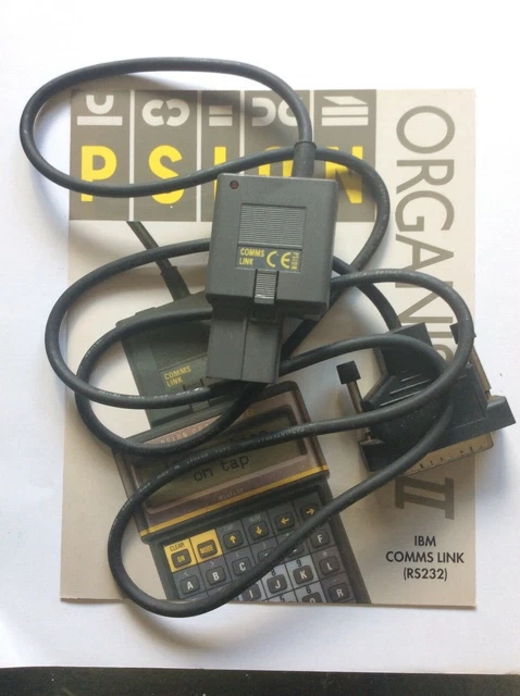 Psion II Comms Link, with manual. 4 line LZ version with 9 Pin Female Adapter.