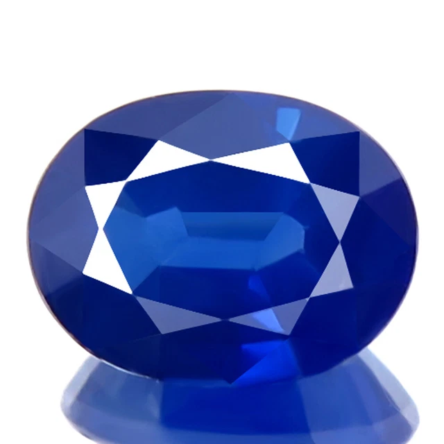 Saphir Bleu Naturel Madagascar 2,64 Carats Shola - Ovale, Taille Excellente, Rempli Et Chauffé
