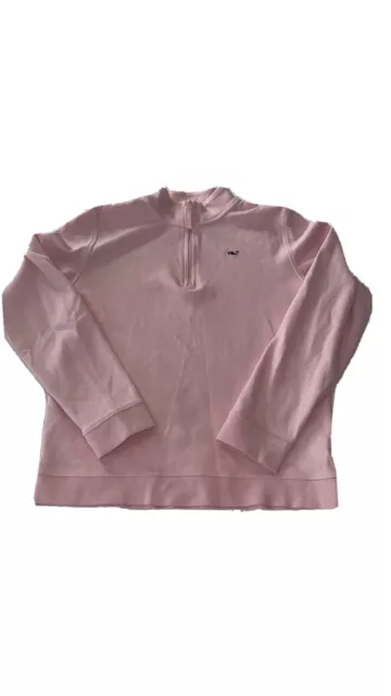 vineyard vines girls 1/4 zip jersey sweatshirt Pink size 14 EUC!
